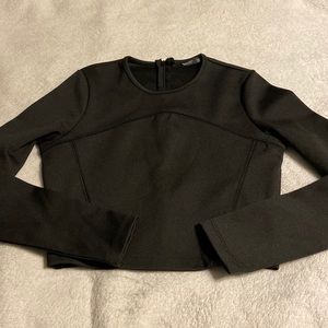 Black Zara Stretch Crop Top